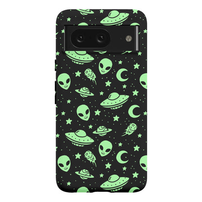 Aliens and UFO Cosmic Space Pattern Phone Case