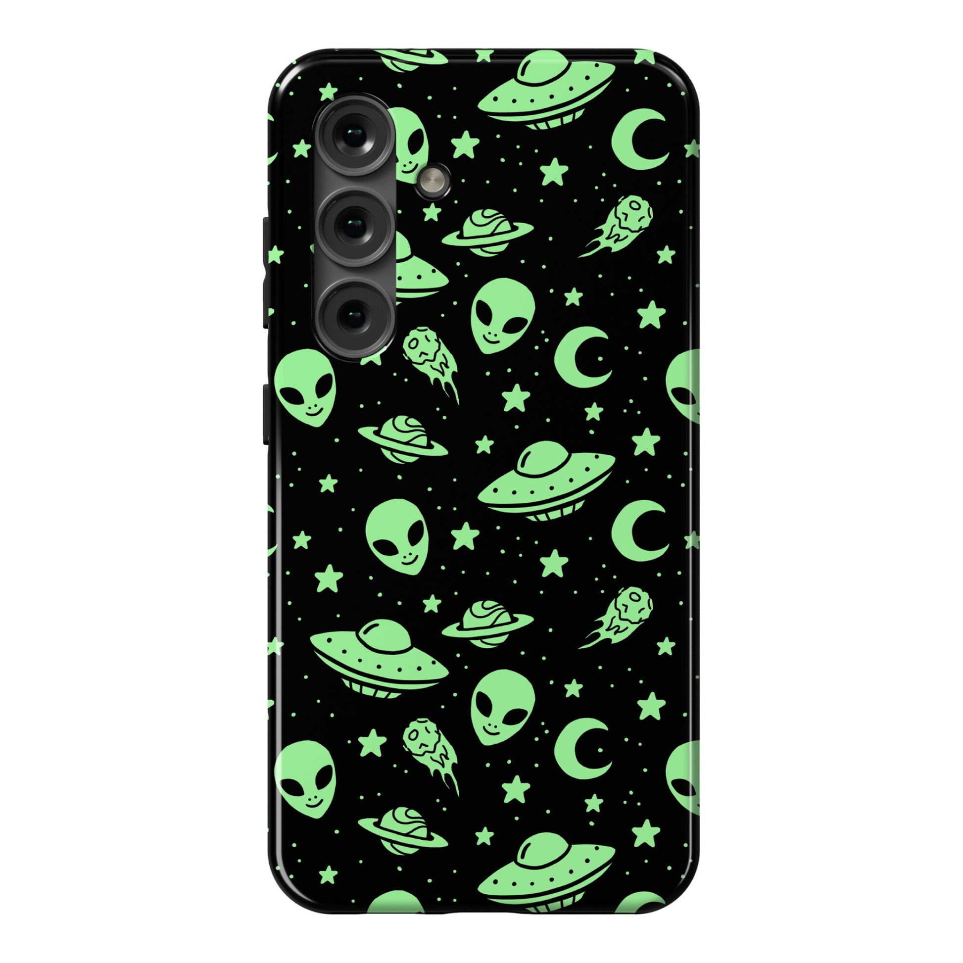 Aliens and UFO Cosmic Space Pattern Phone Case