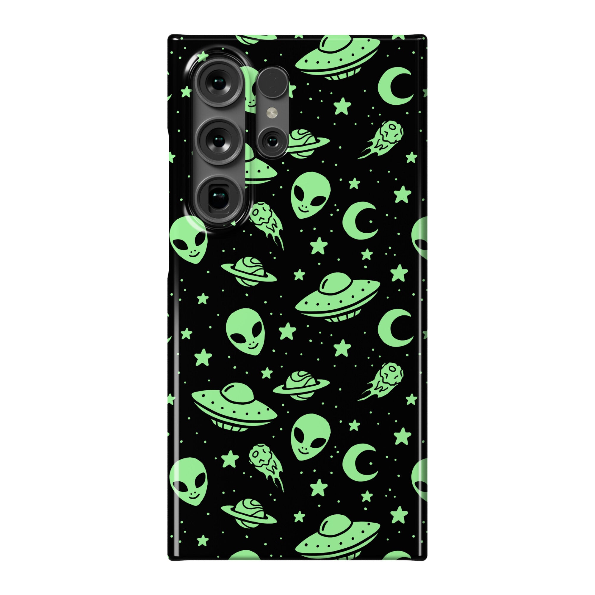 Aliens and UFO Cosmic Space Pattern Phone Case