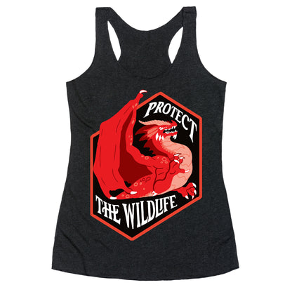 Protect The Wildlife Red Dragon Racerback Tank