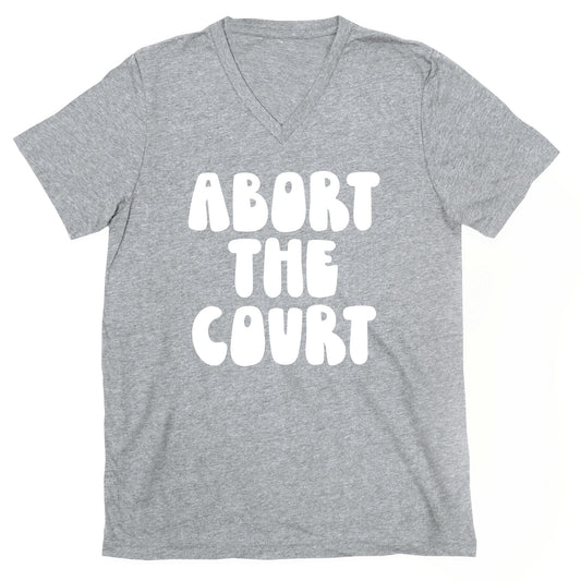 Abort The Court White V-Neck