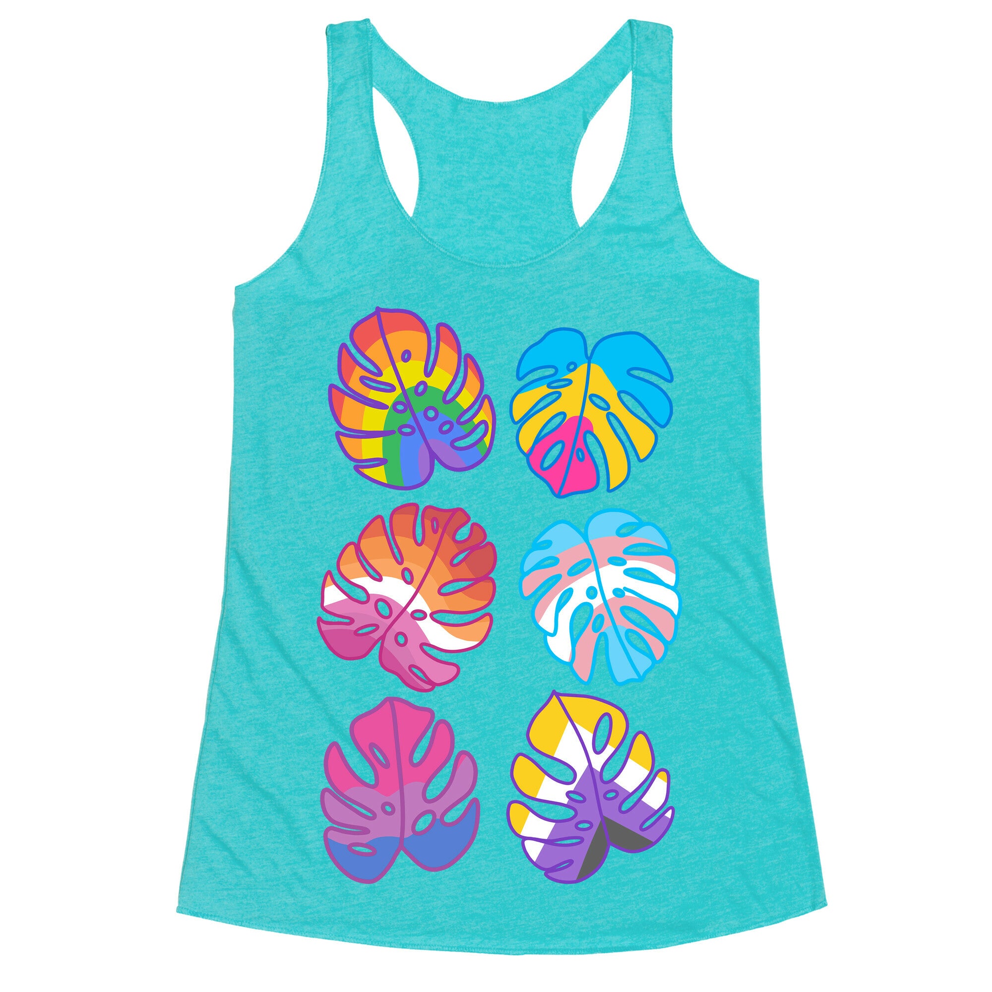 Pride Monstera Pattern Racerback Tank