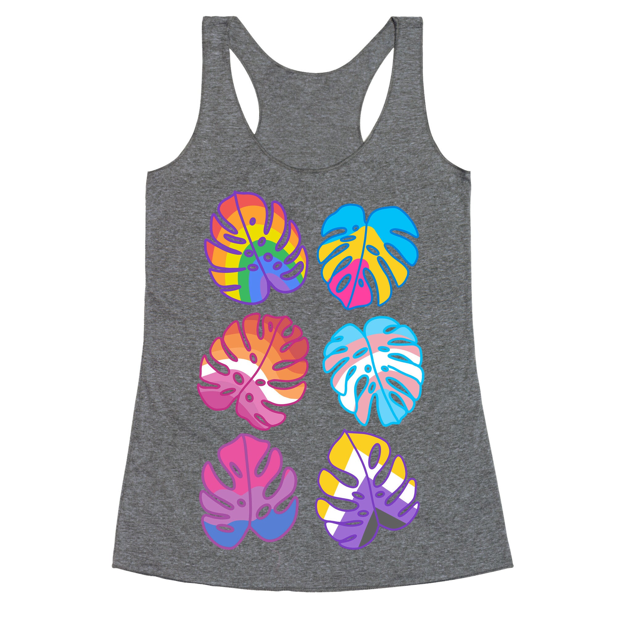 Pride Monstera Pattern Racerback Tank