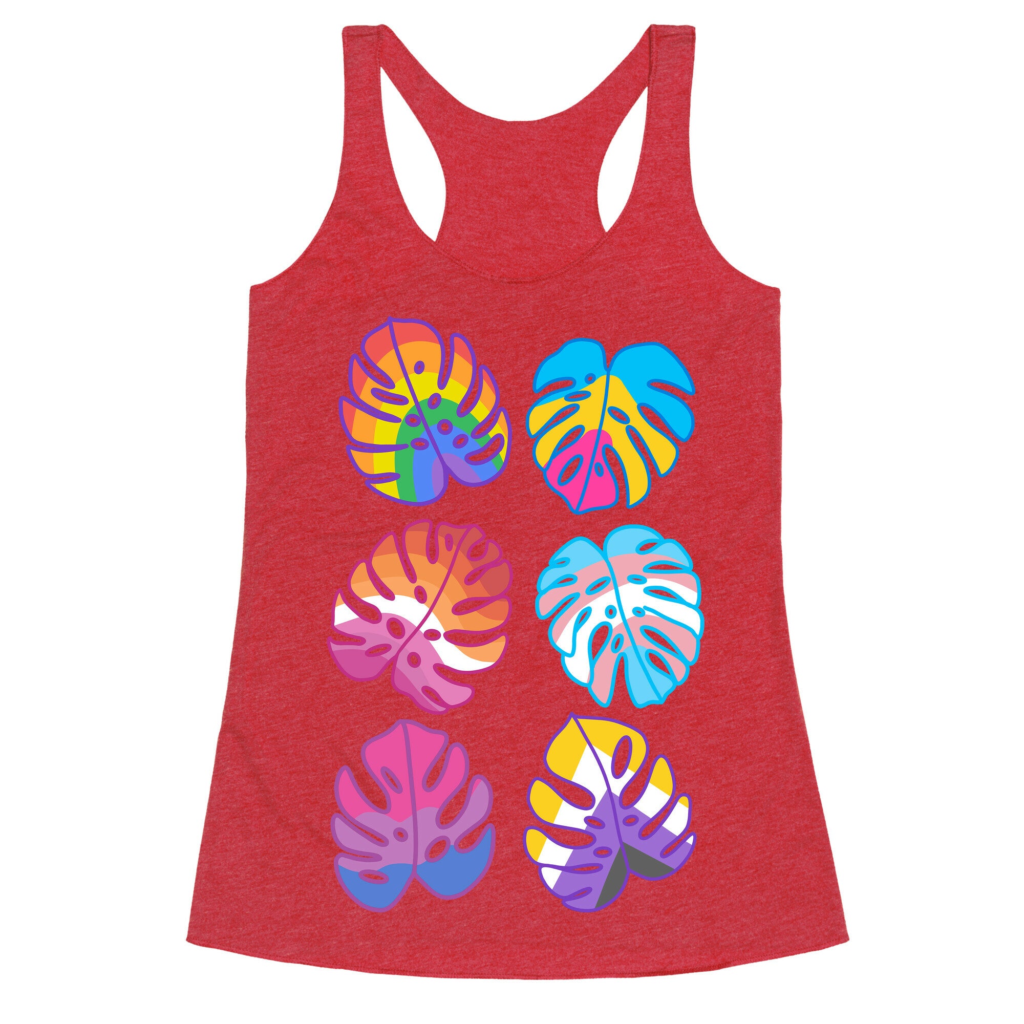 Pride Monstera Pattern Racerback Tank