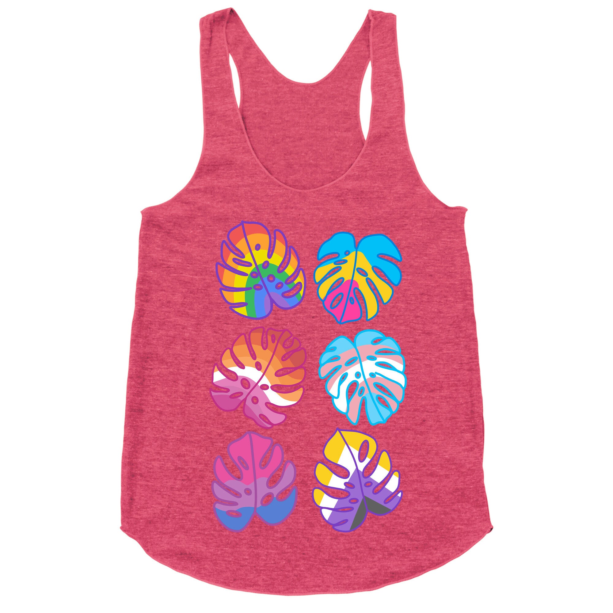 Pride Monstera Pattern Racerback Tank