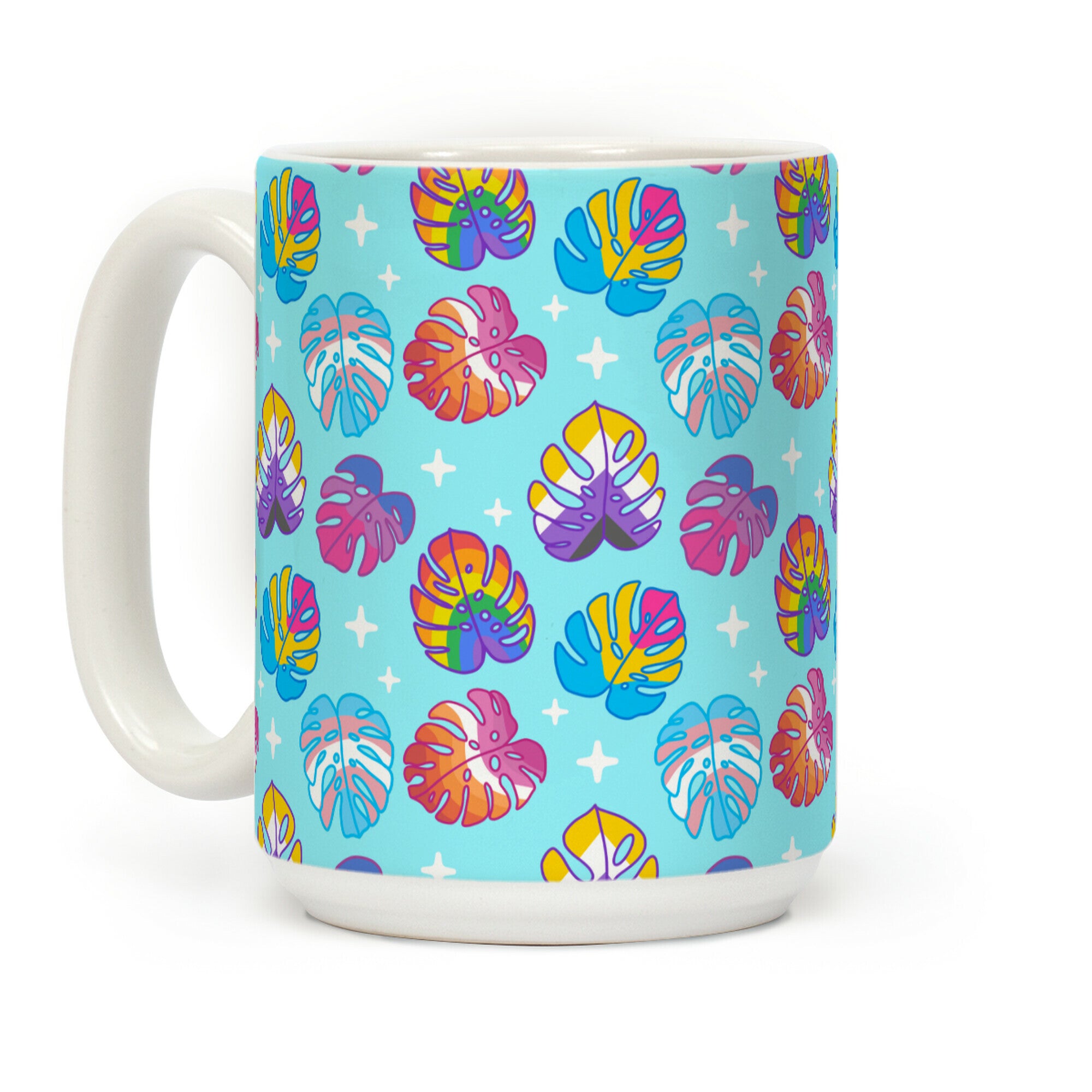 Pride Monstera Pattern Coffee Mug