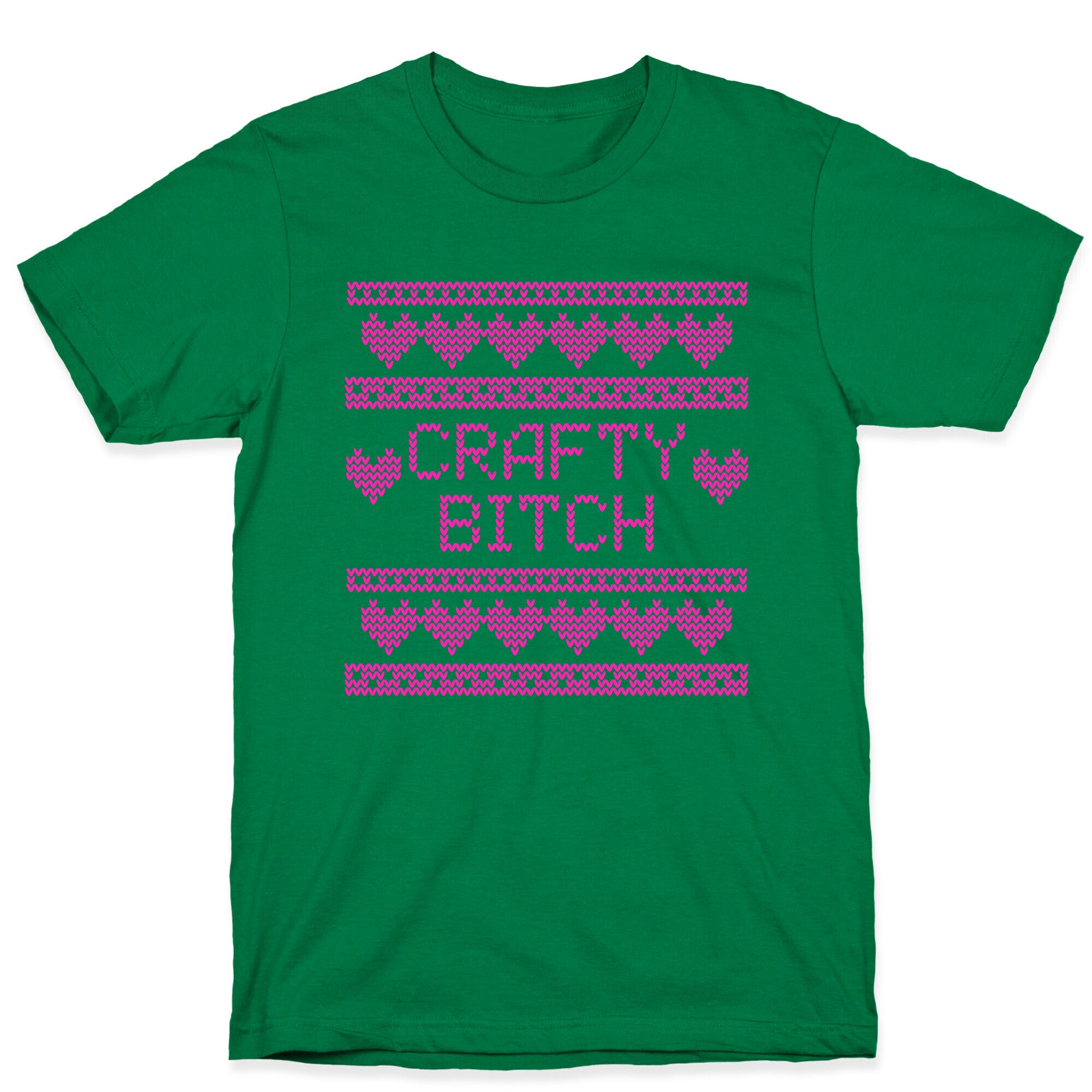 Light Pink Crafty Bitch Knitting Pattern T-Shirt