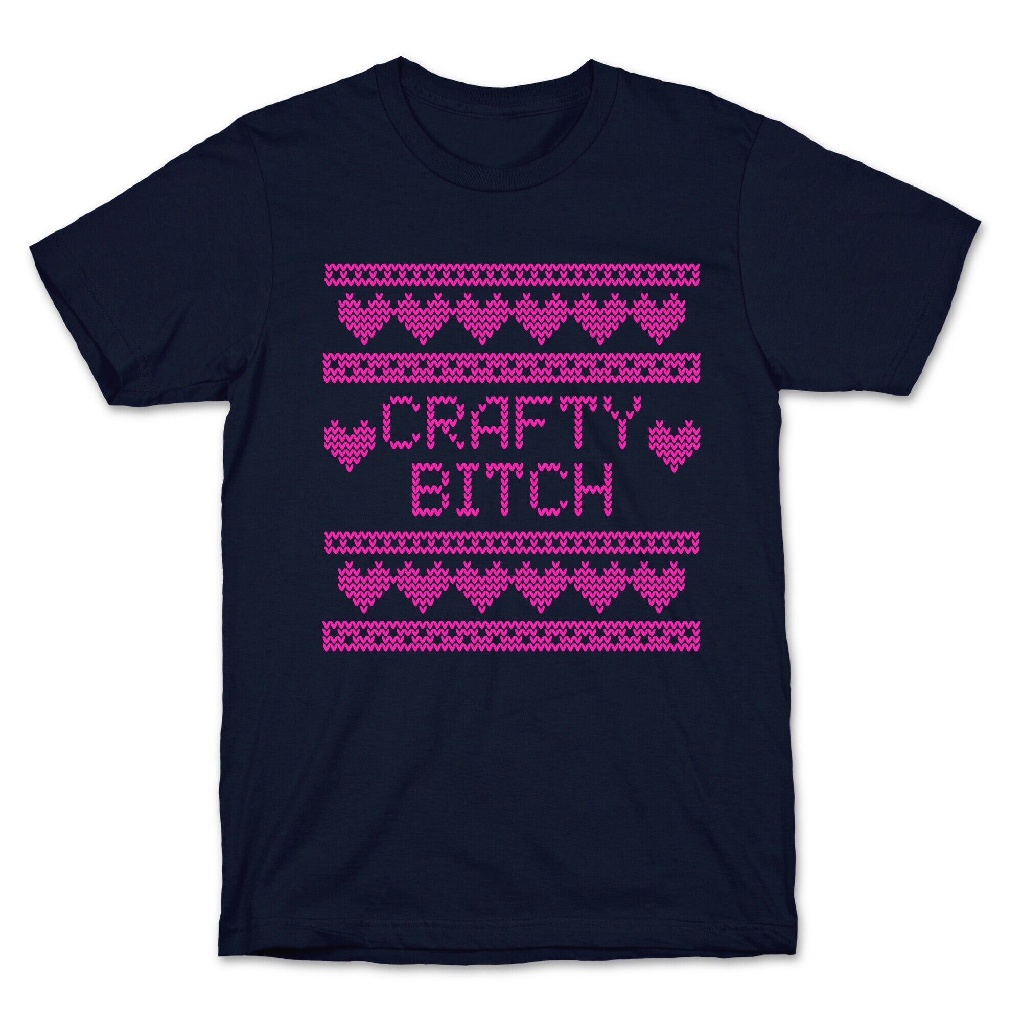 Light Pink Crafty Bitch Knitting Pattern T-Shirt
