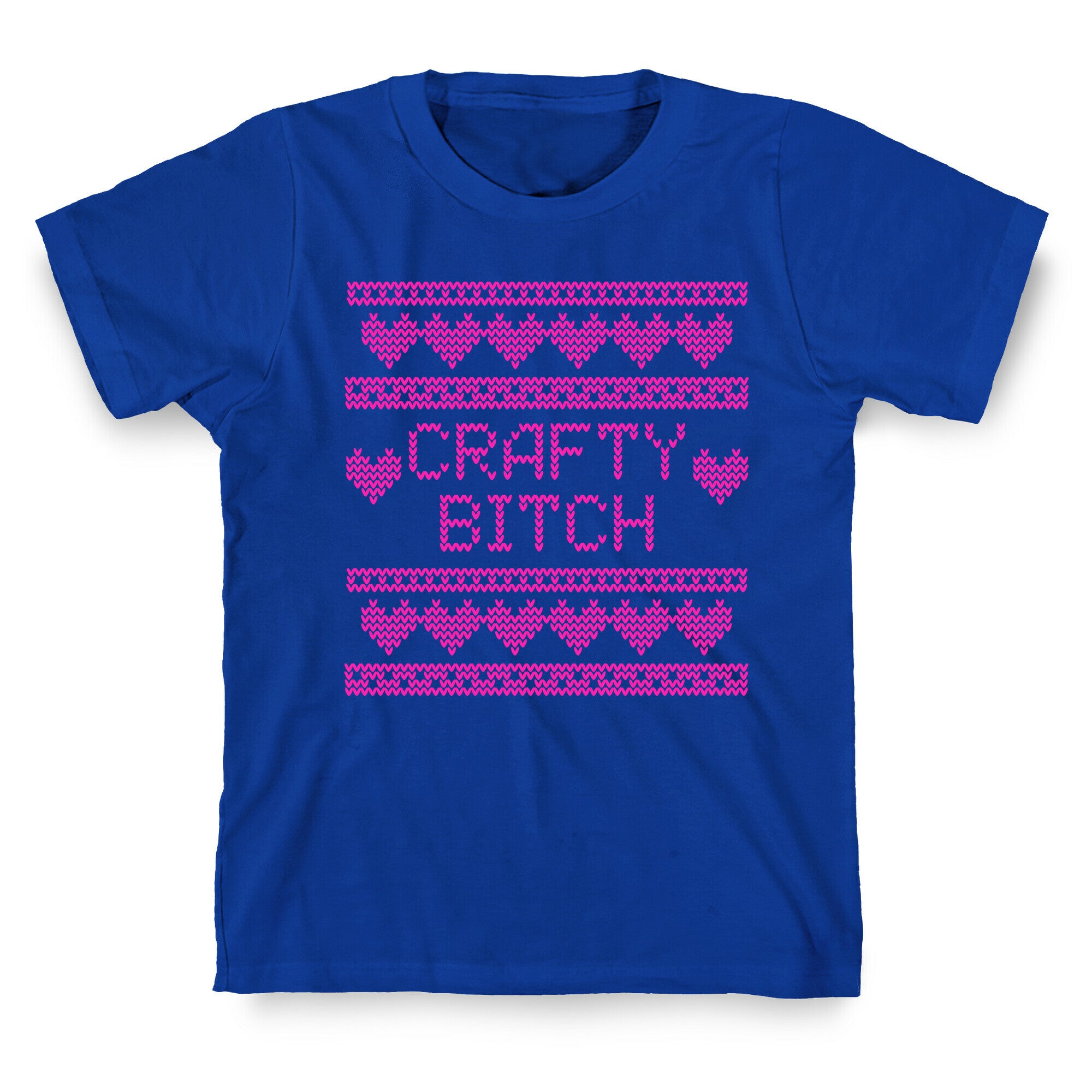 Light Pink Crafty Bitch Knitting Pattern T-Shirt