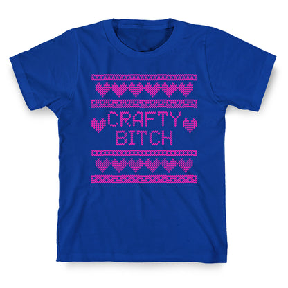 Light Pink Crafty Bitch Knitting Pattern T-Shirt