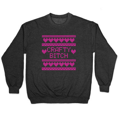 Light Pink Crafty Bitch Knitting Pattern Crewneck Sweatshirt