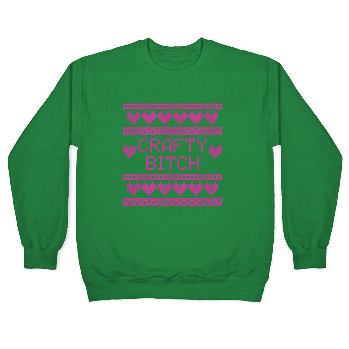 Light Pink Crafty Bitch Knitting Pattern Crewneck Sweatshirt
