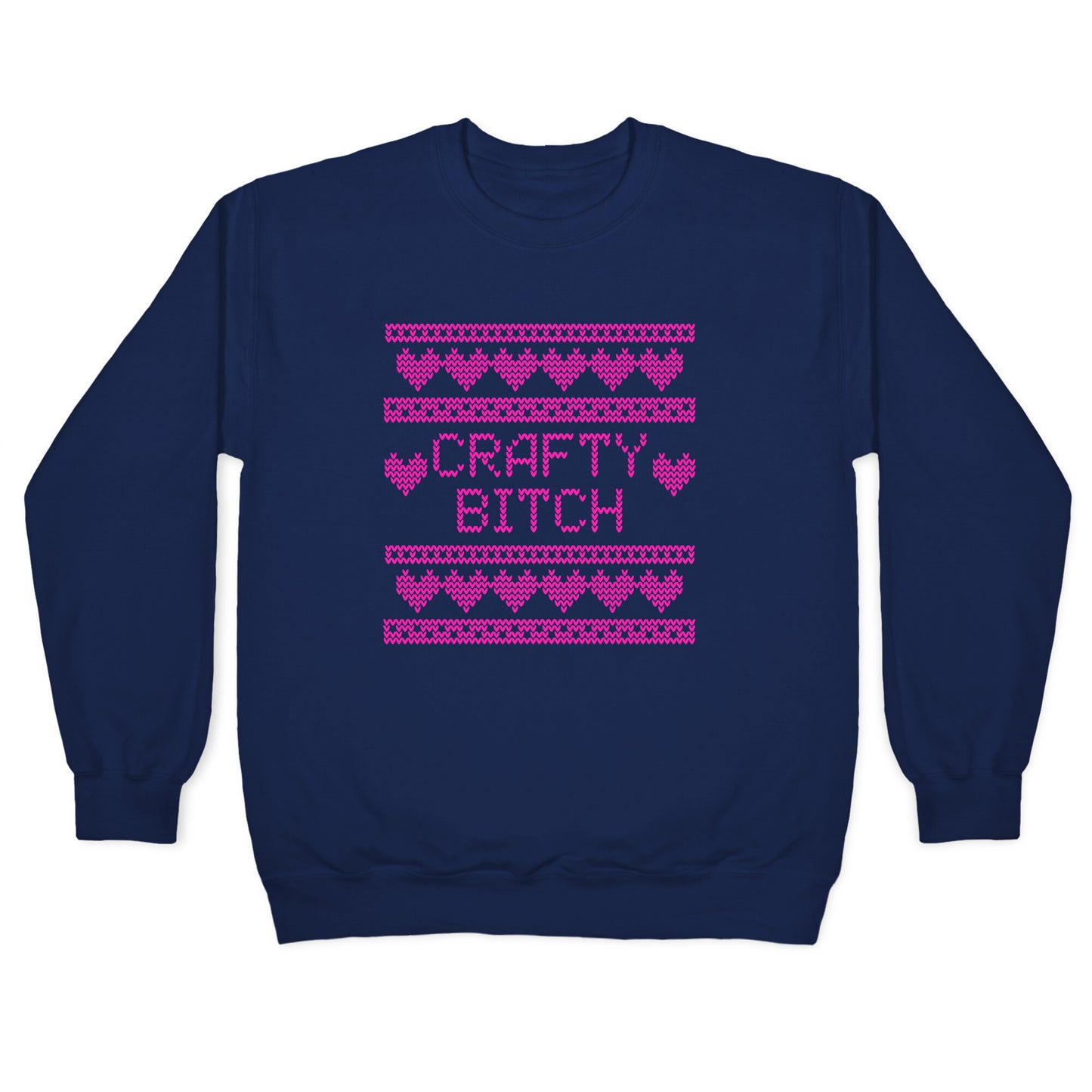 Light Pink Crafty Bitch Knitting Pattern Crewneck Sweatshirt