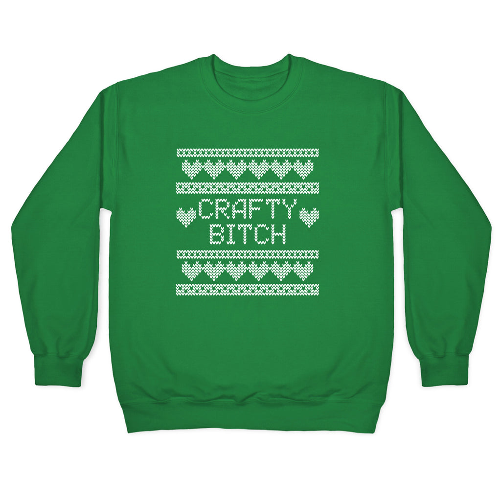 Crafty Bitch Knitting Pattern Crewneck Sweatshirt