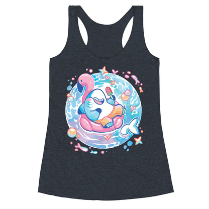 Kawaii Summer Shark Racerback Tank