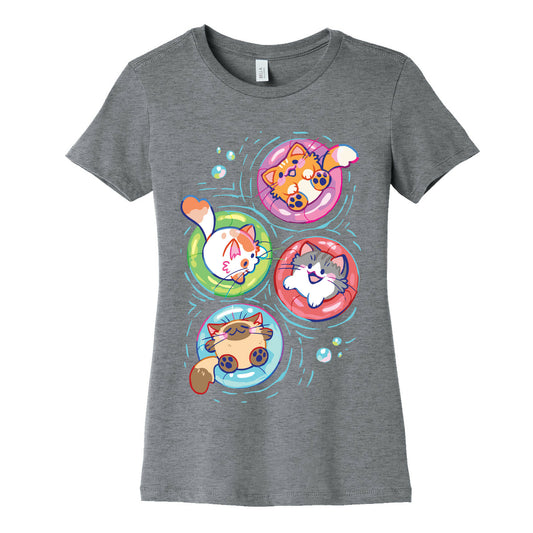 Pool Party Cats Women's Cotton Tee