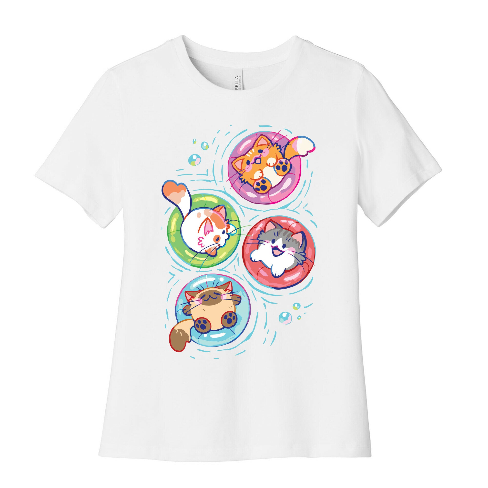 Pool Party Cats Women's Cotton Tee