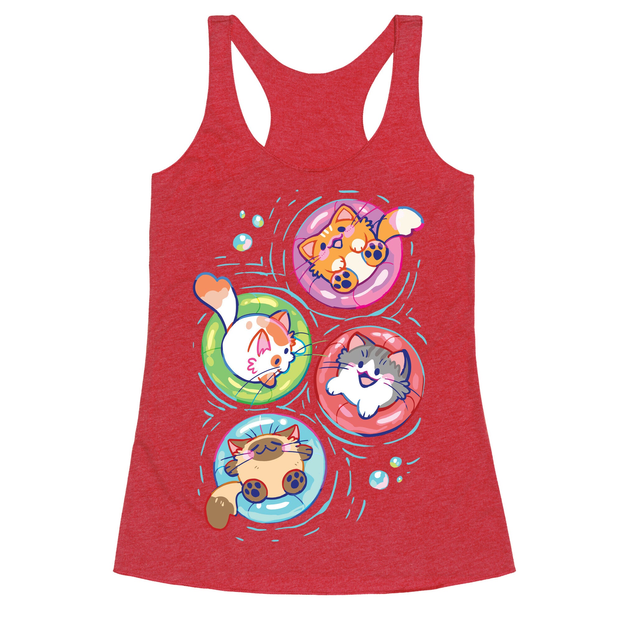 Pool Party Cats Racerback Tank
