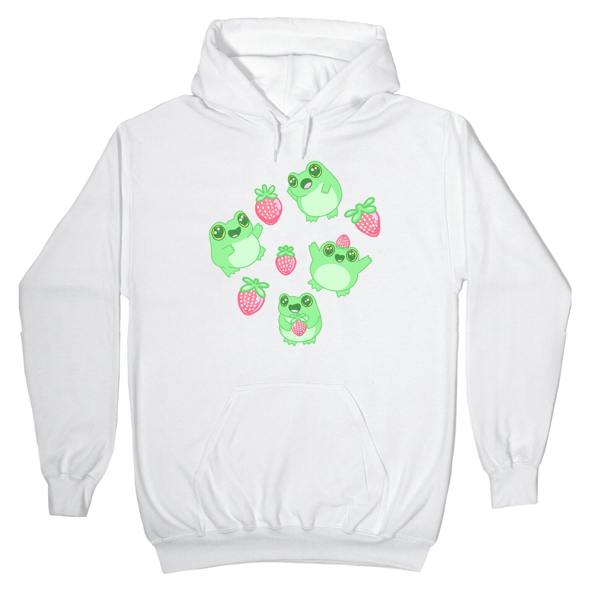 Strawberry Frogs Pattern Hoodie