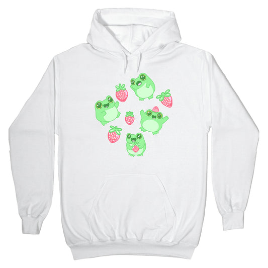 Strawberry Frogs Pattern Hoodie
