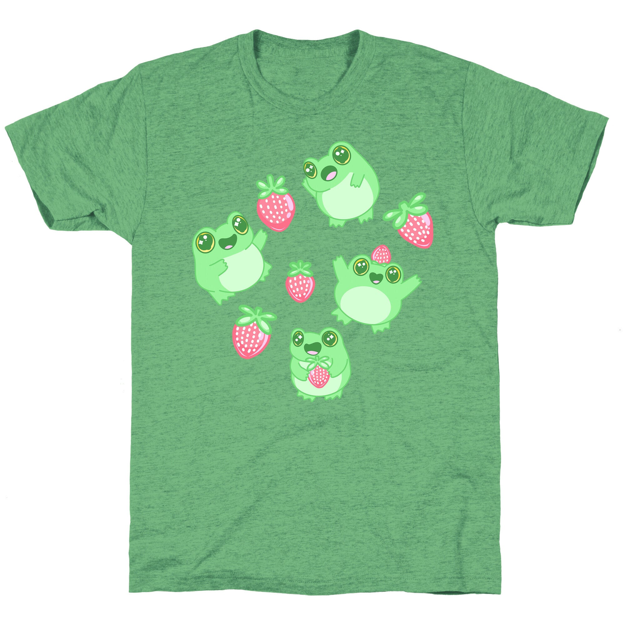 Strawberry Frogs Pattern Unisex Triblend Tee