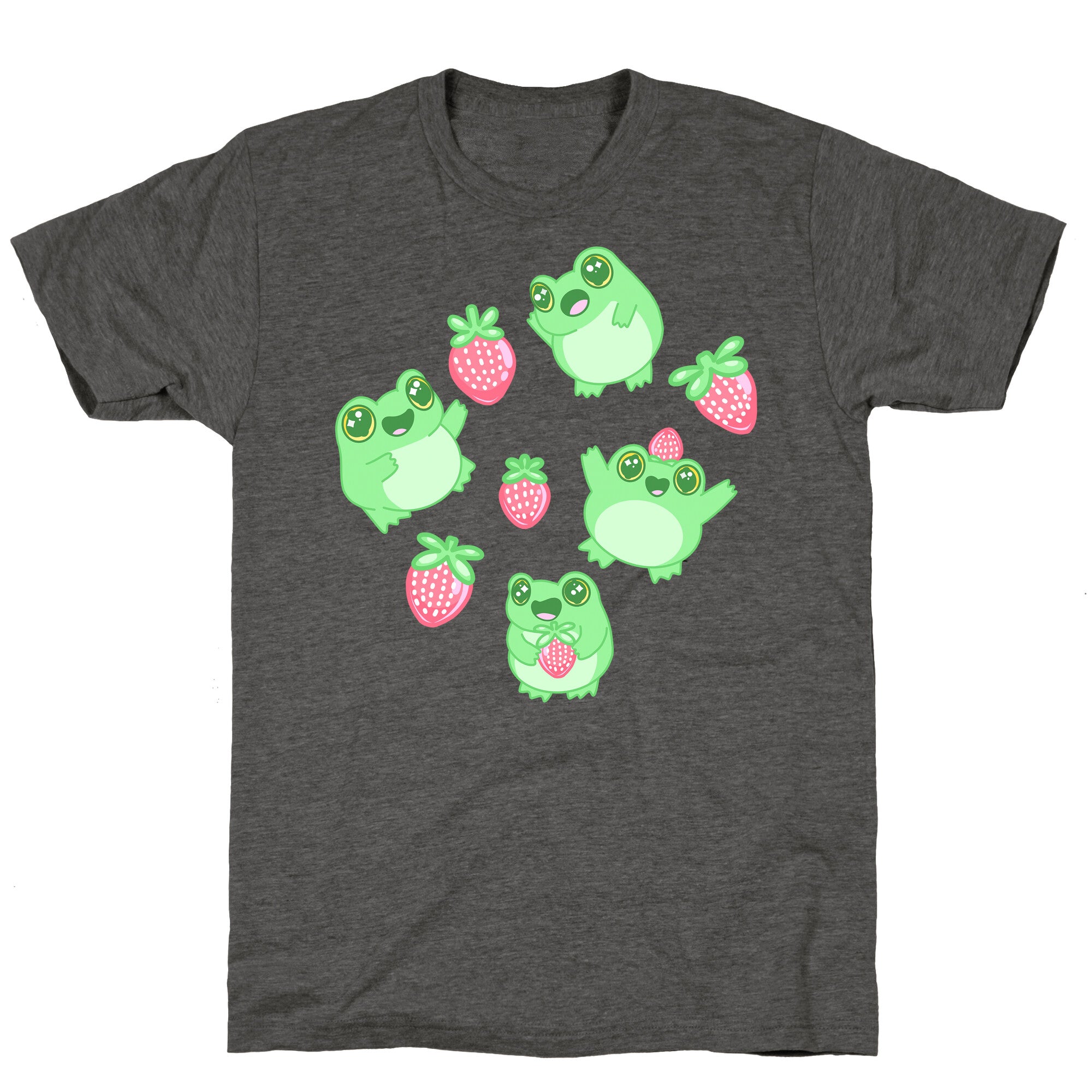 Strawberry Frogs Pattern Unisex Triblend Tee