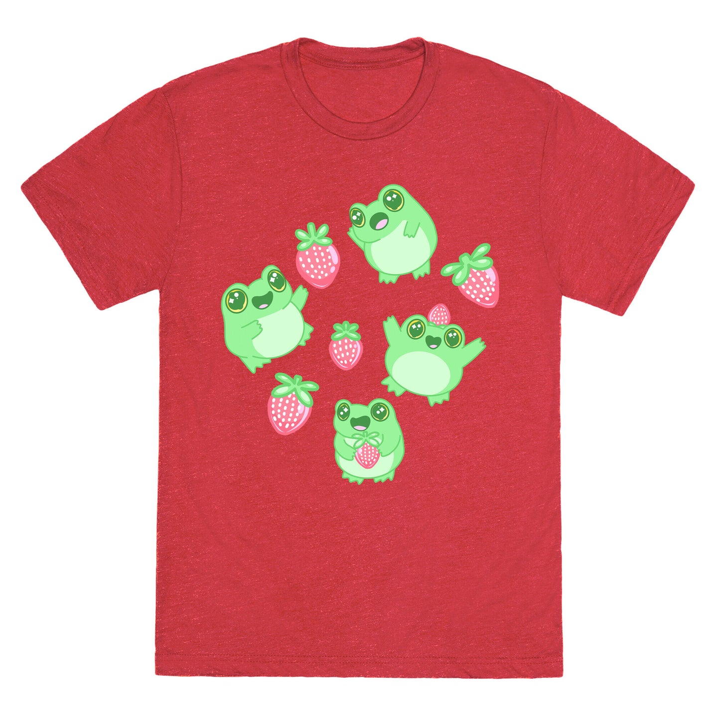 Strawberry Frogs Pattern Unisex Triblend Tee