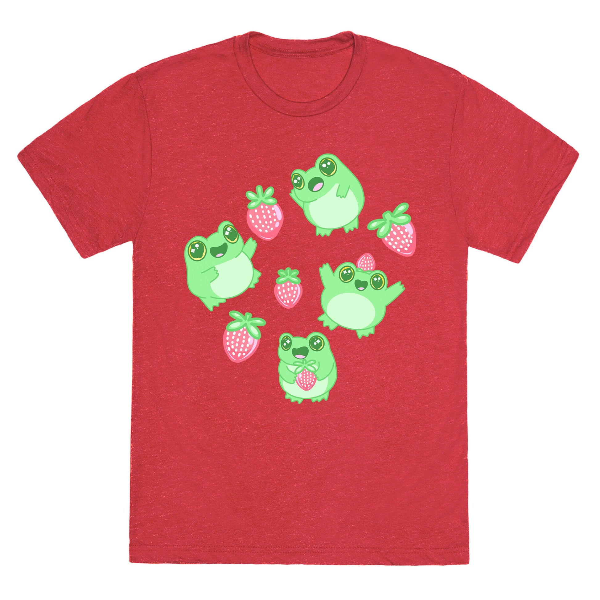 Strawberry Frogs Pattern Unisex Triblend Tee