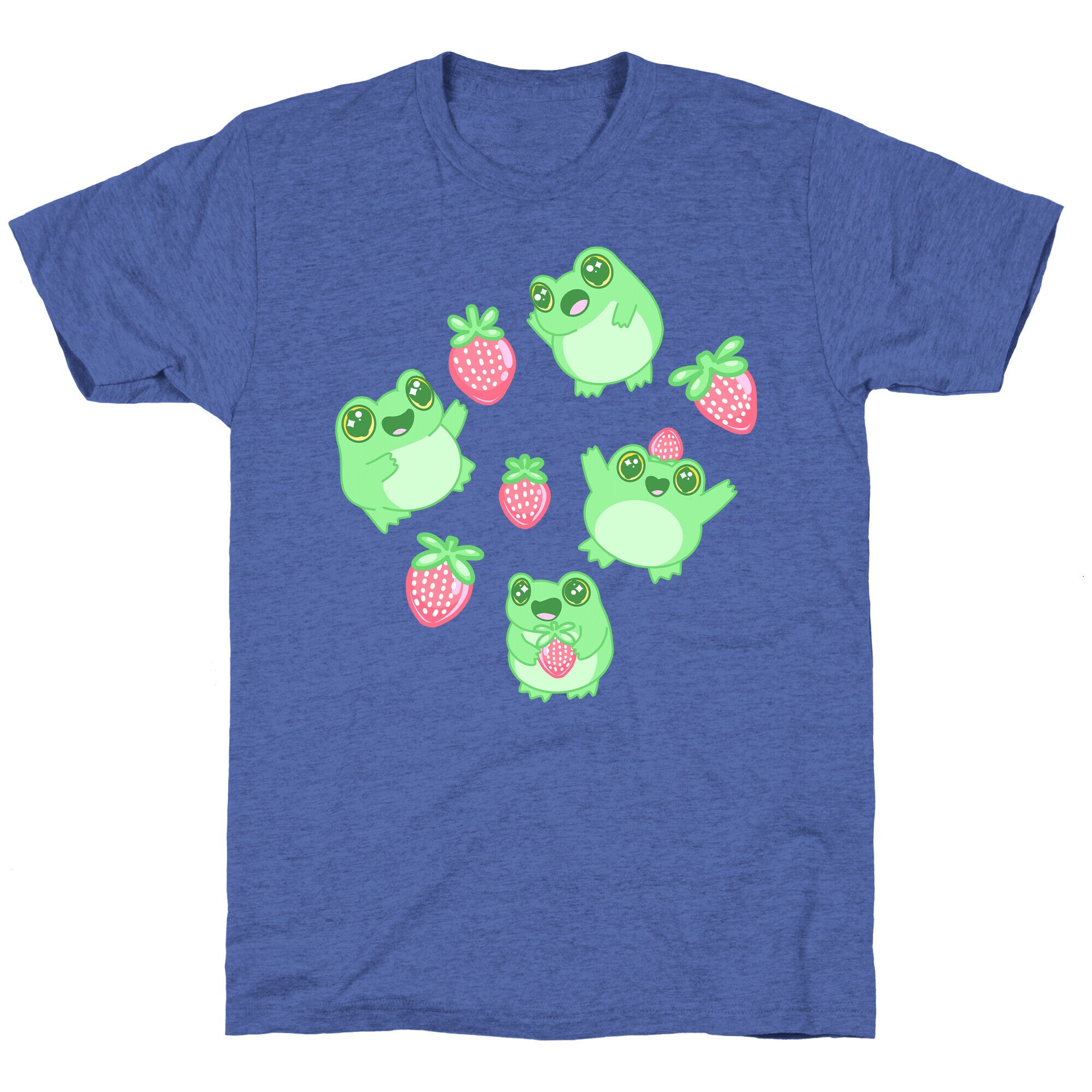 Strawberry Frogs Pattern Unisex Triblend Tee
