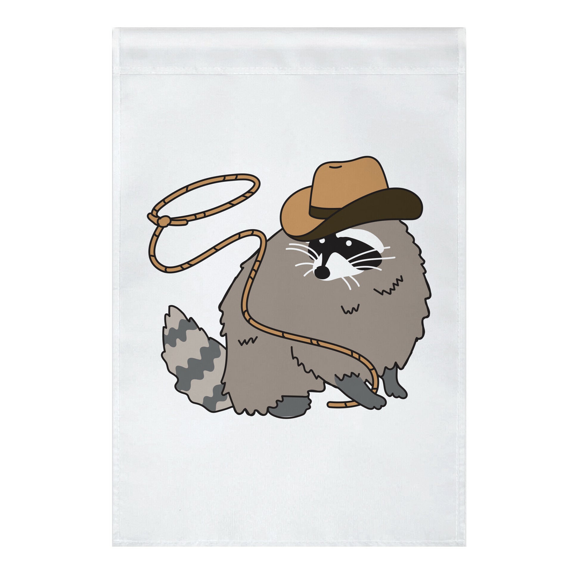 Cowboy Raccoon Lasso Garden Flag