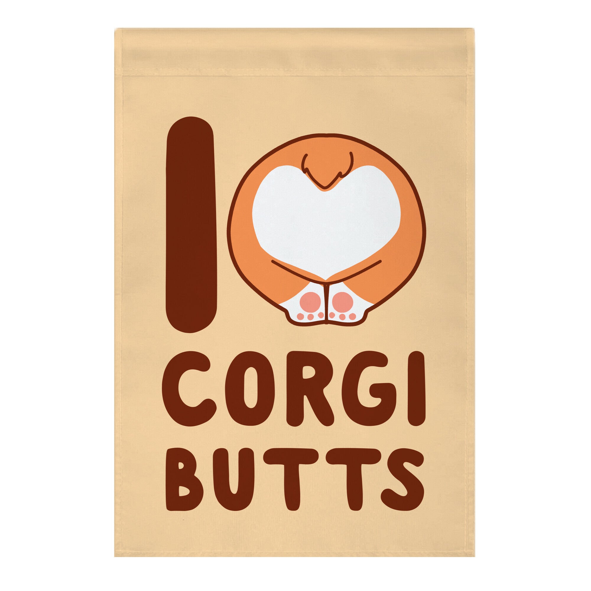 I Heart Corgi Butts Garden Flag