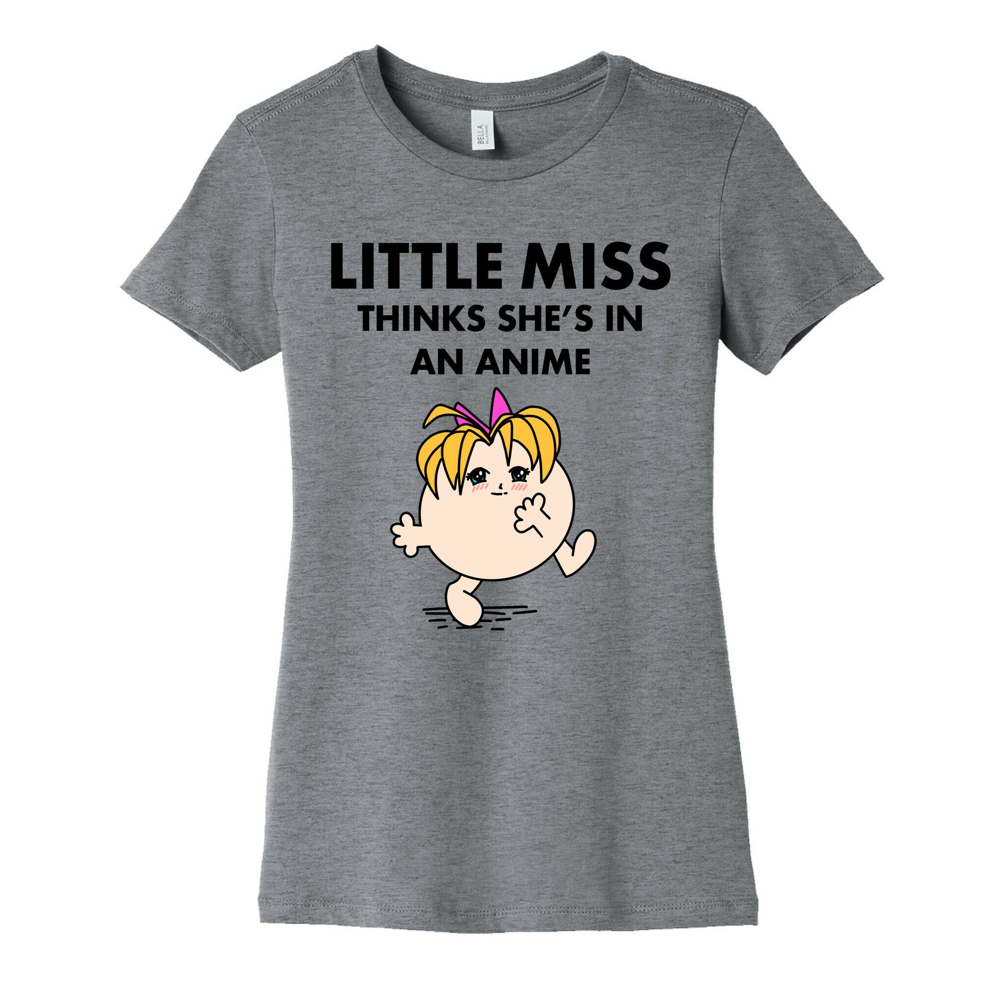 Little Miss Think's She's In an Anime Women's Cotton Tee