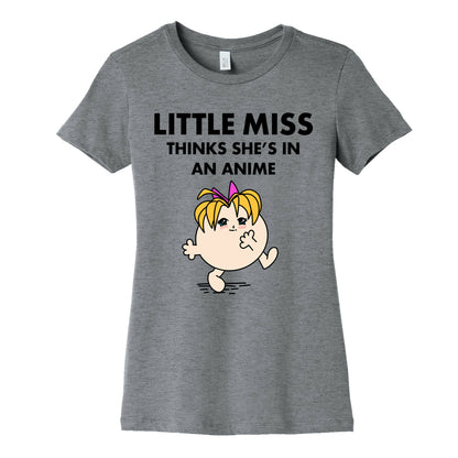 Little Miss Think's She's In an Anime Women's Cotton Tee