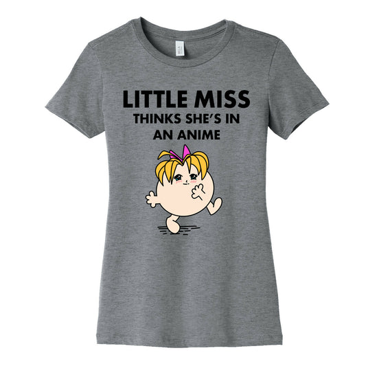 Little Miss Think's She's In an Anime Women's Cotton Tee