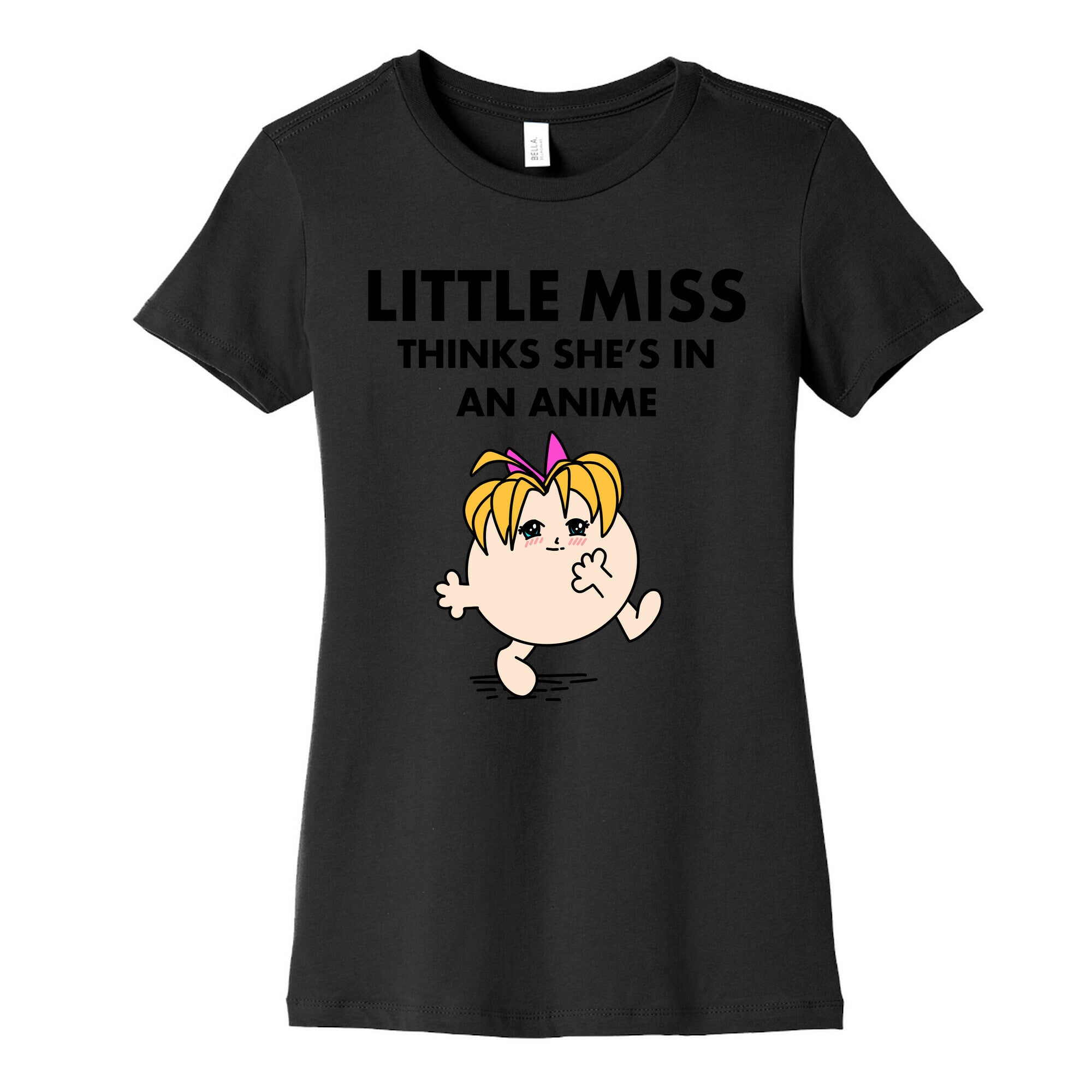 Little Miss Think's She's In an Anime Women's Cotton Tee