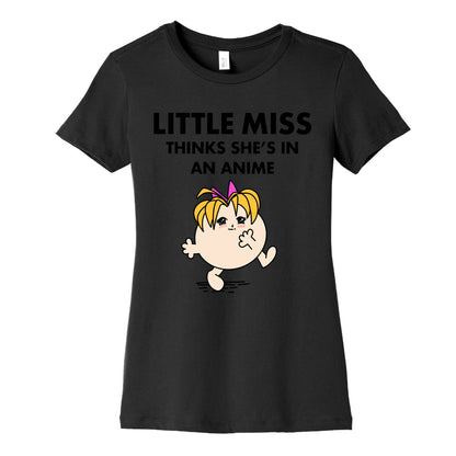 Little Miss Think's She's In an Anime Women's Cotton Tee