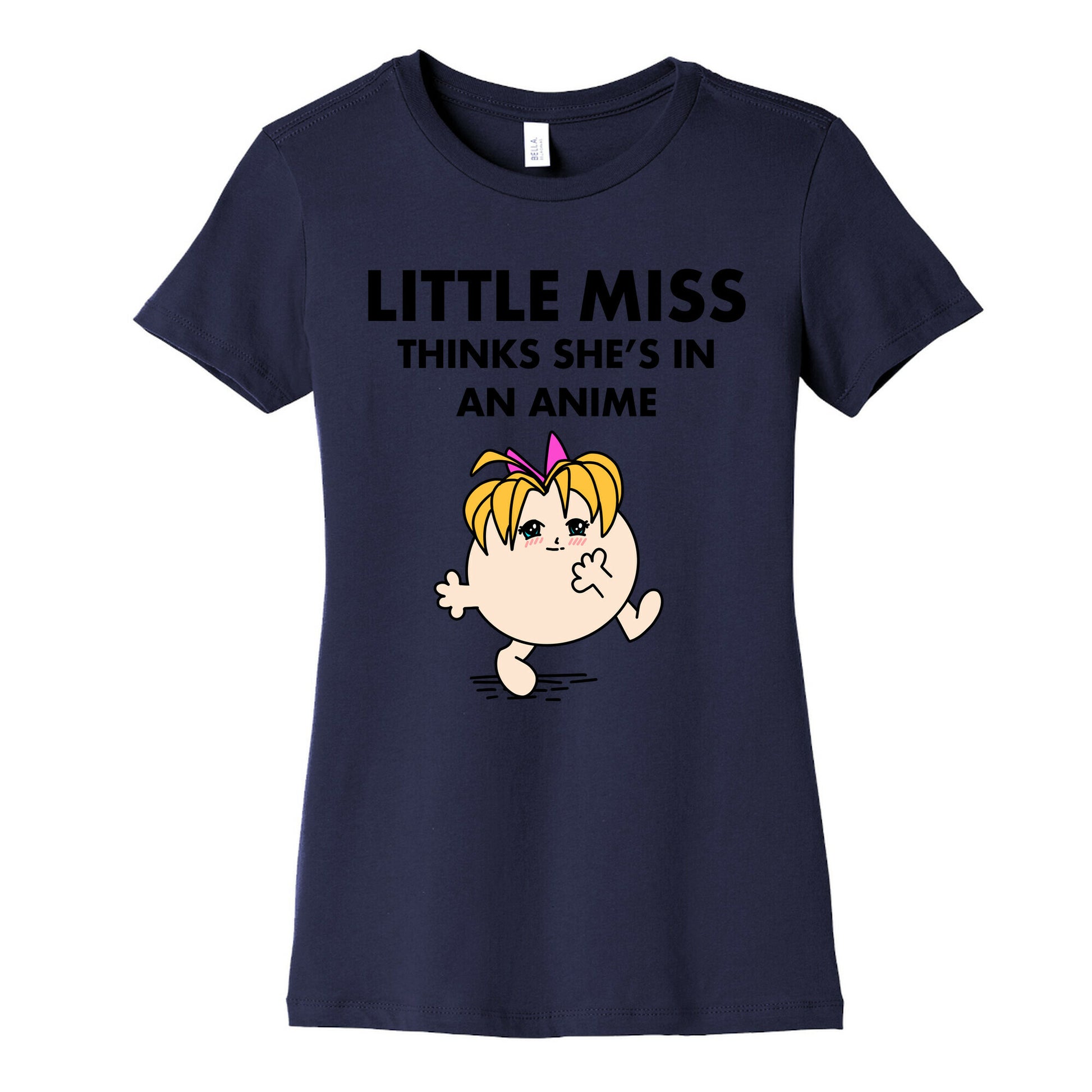 Little Miss Think's She's In an Anime Women's Cotton Tee