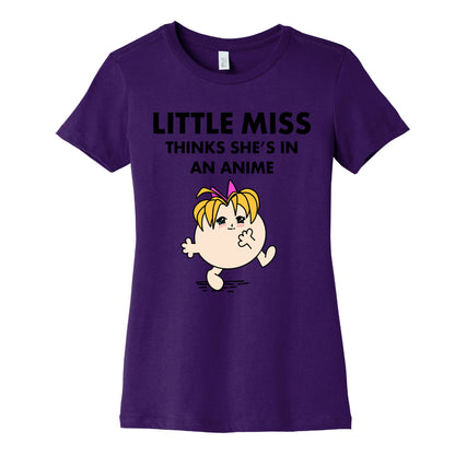 Little Miss Think's She's In an Anime Women's Cotton Tee