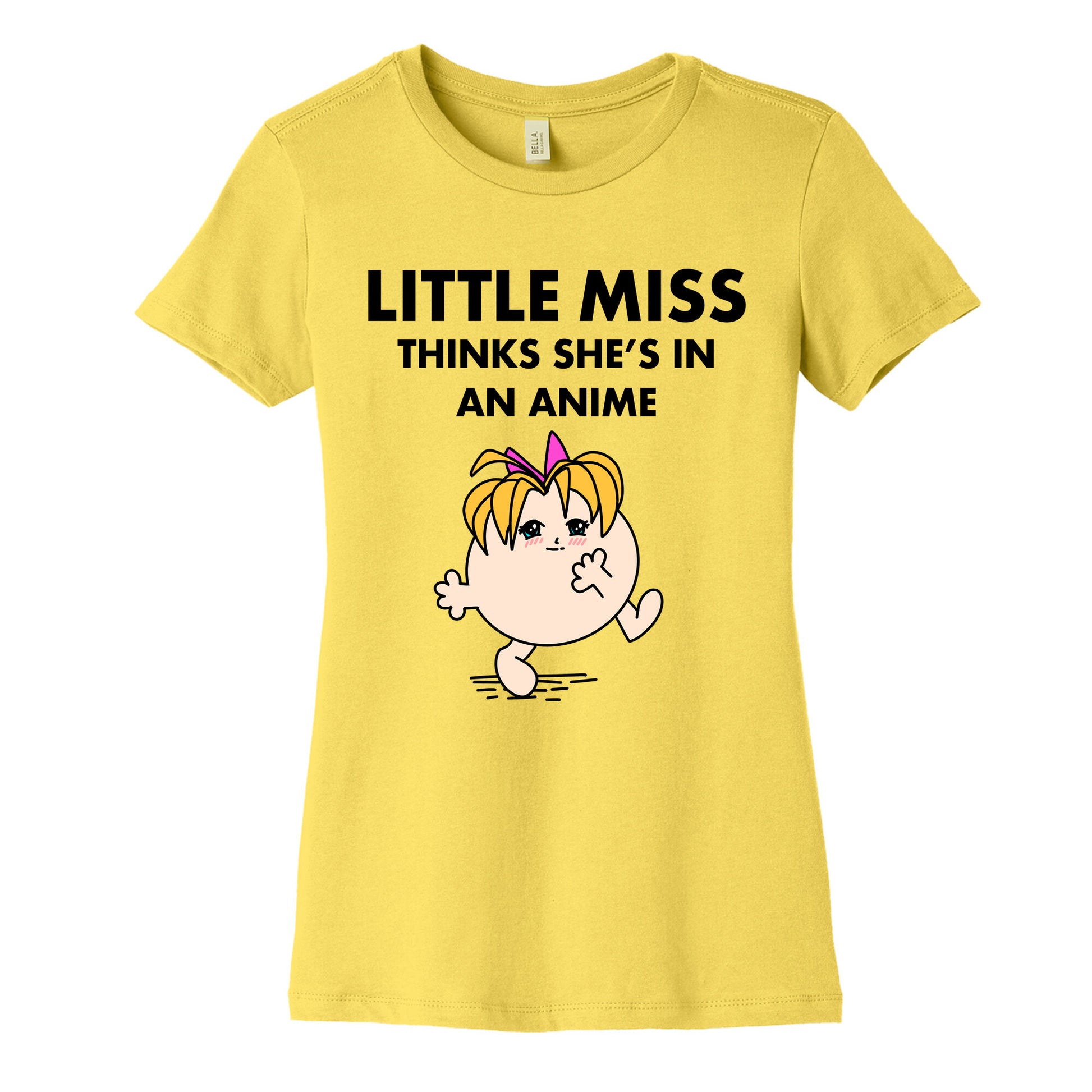 Little Miss Think's She's In an Anime Women's Cotton Tee
