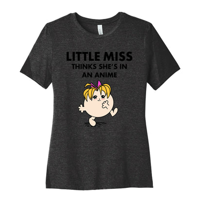 Little Miss Think's She's In an Anime Women's Cotton Tee