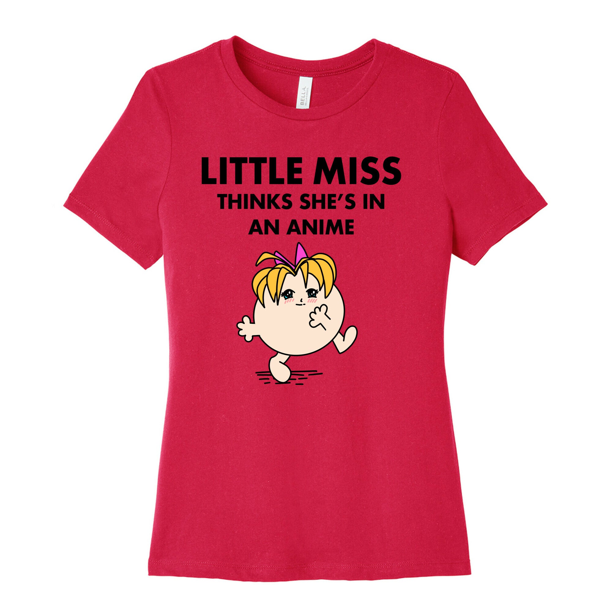 Little Miss Think's She's In an Anime Women's Cotton Tee
