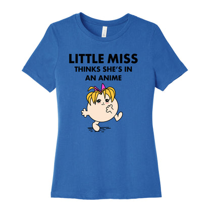 Little Miss Think's She's In an Anime Women's Cotton Tee