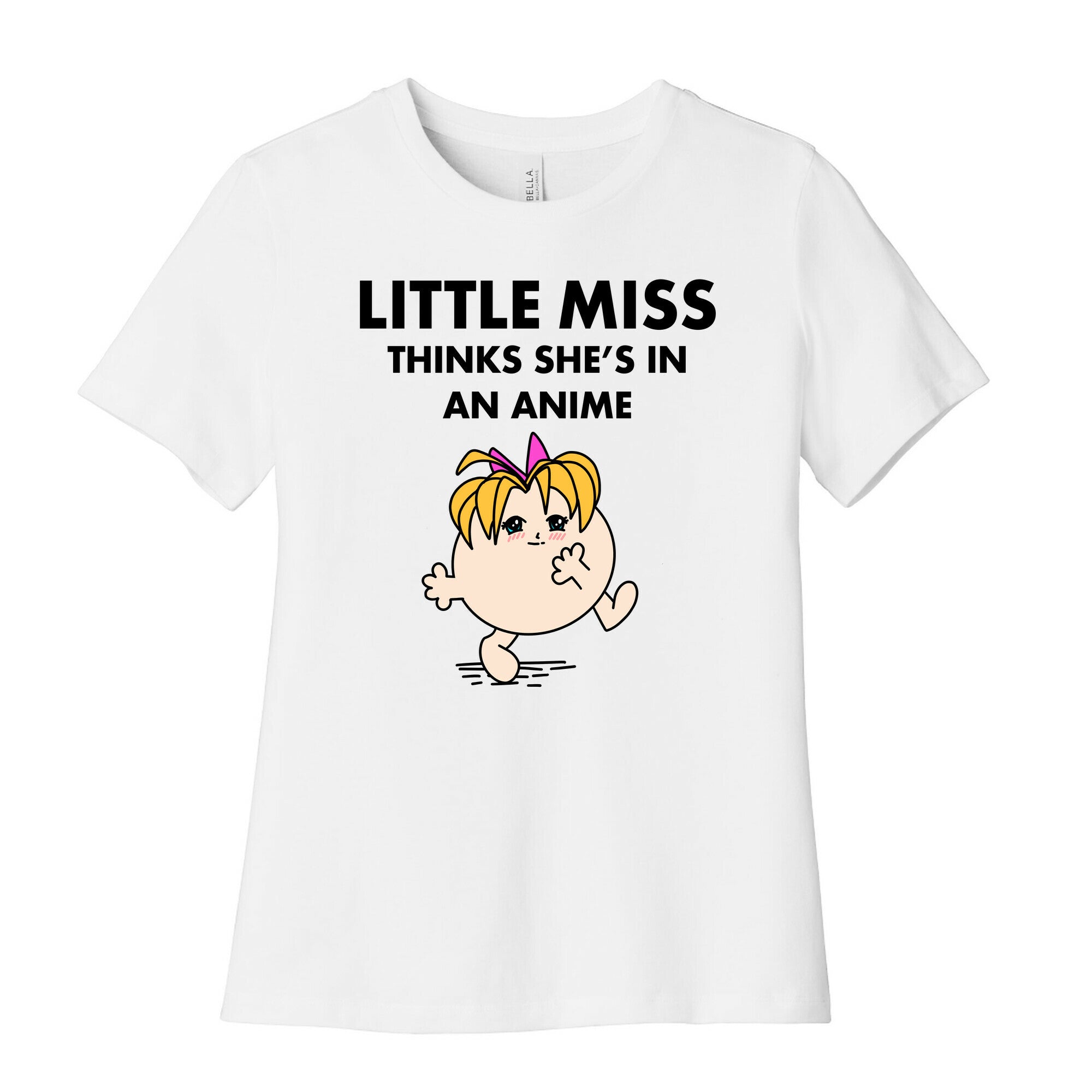 Little Miss Think's She's In an Anime Women's Cotton Tee