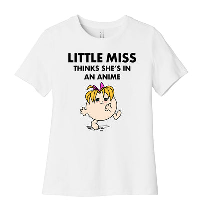 Little Miss Think's She's In an Anime Women's Cotton Tee