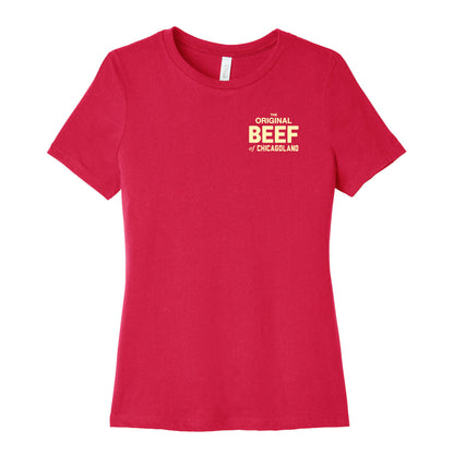 Orginal BEEF of Chicagoland Small Logo Women's Cotton Tee