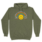 Barely Holding It Together Rainbow Smiley Hoodie