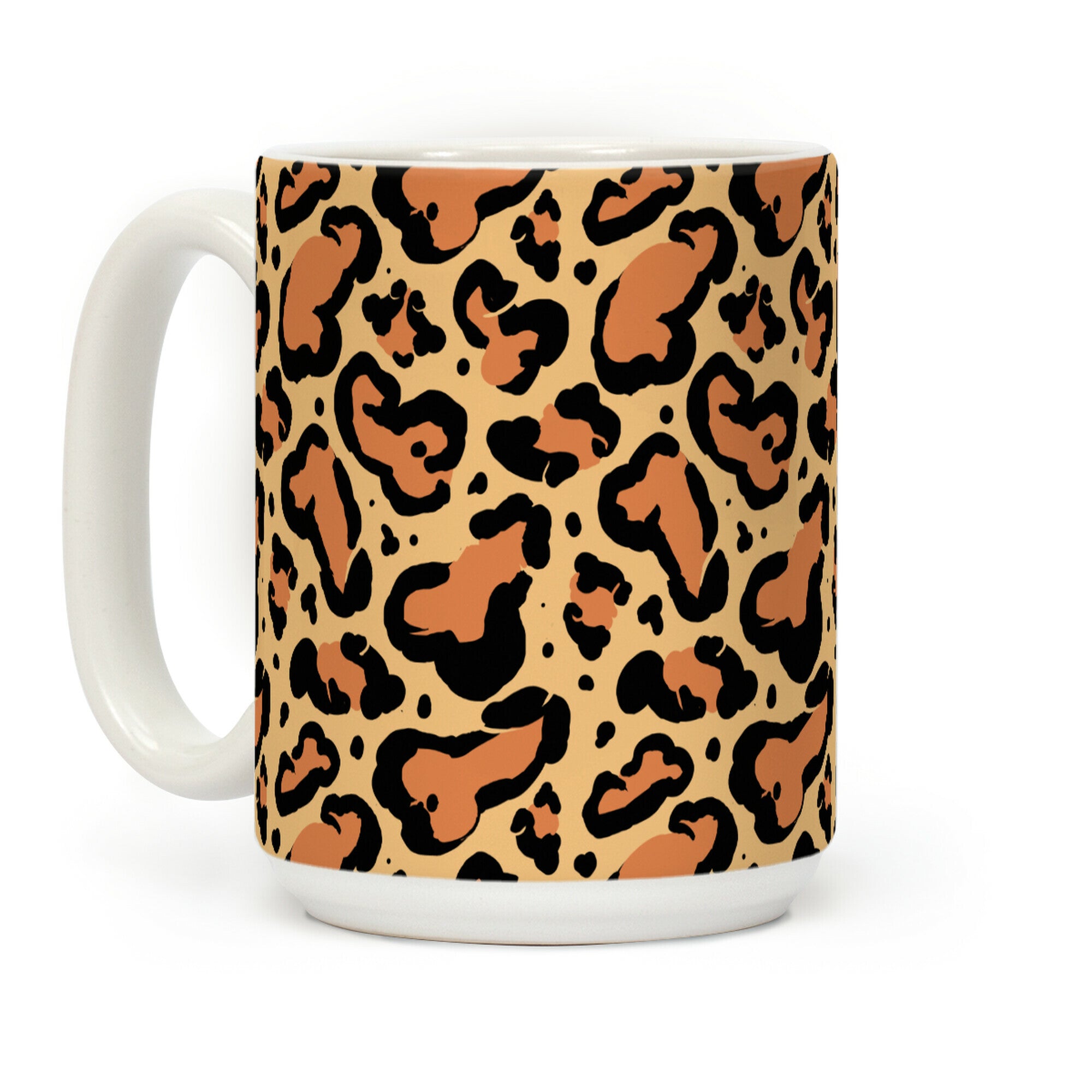 Leopard Print Penis Pattern Coffee Mug