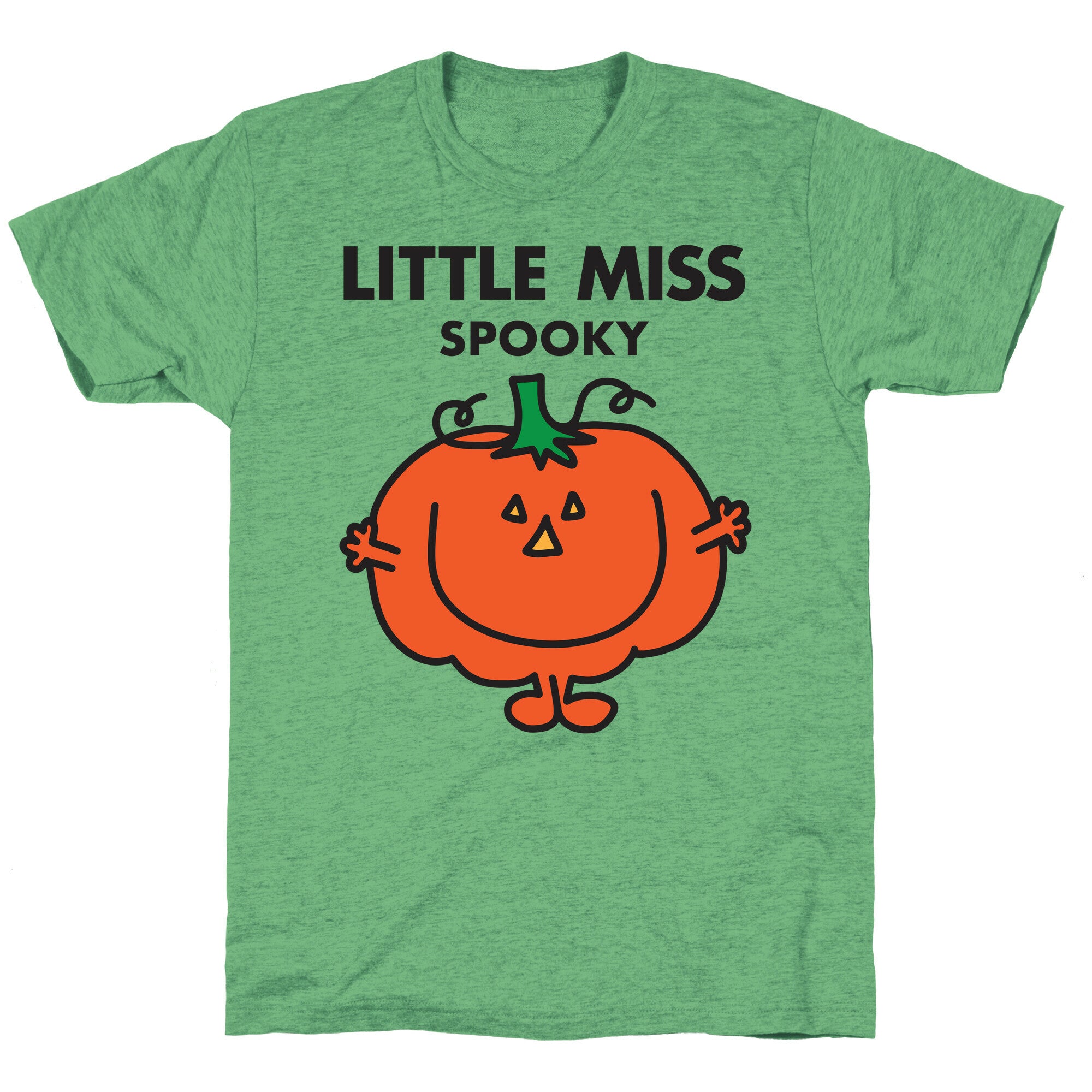 Little Miss Spooky Halloween Pumpkin Unisex Triblend Tee