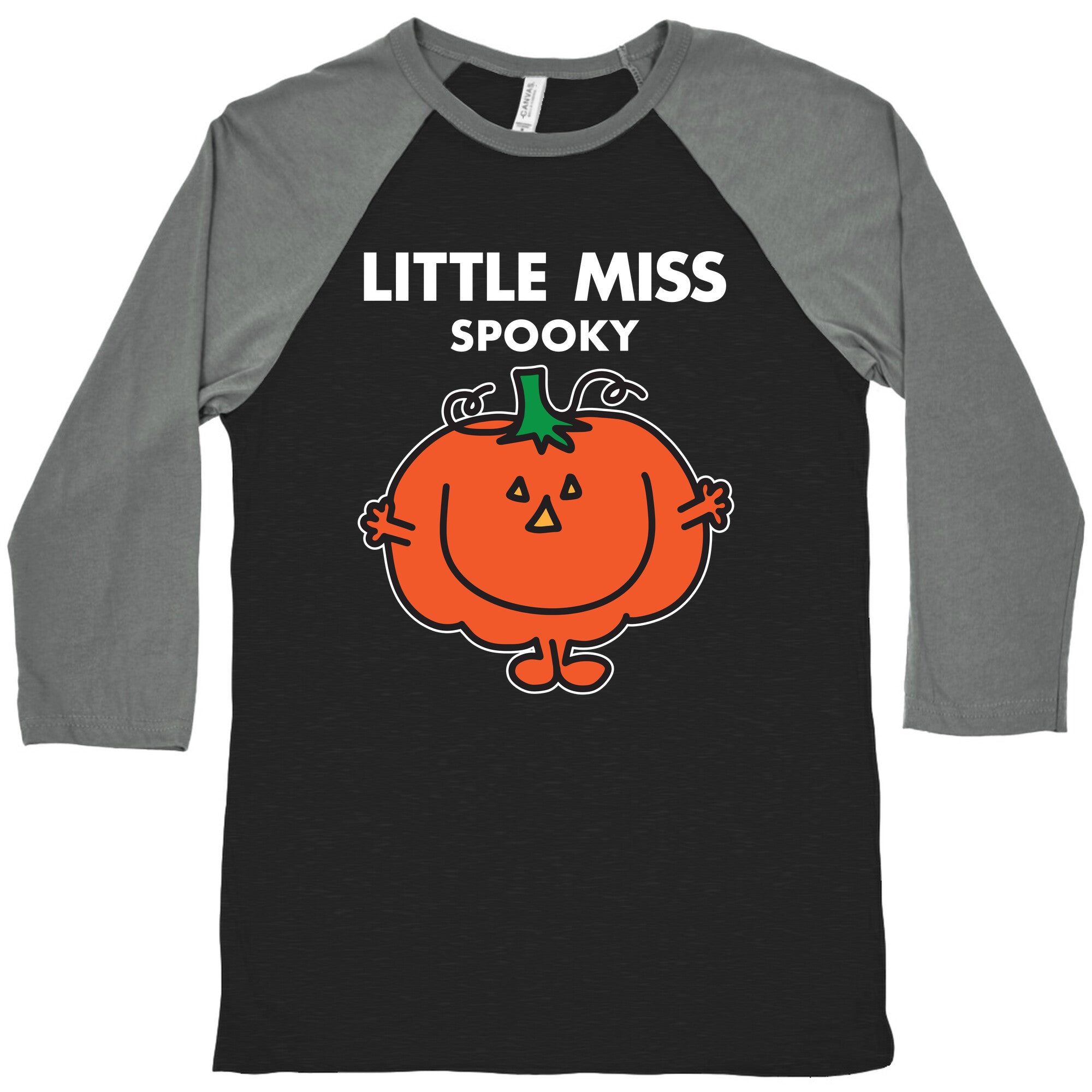 Little Miss Spooky Halloween Pumpkin Baseball Tee