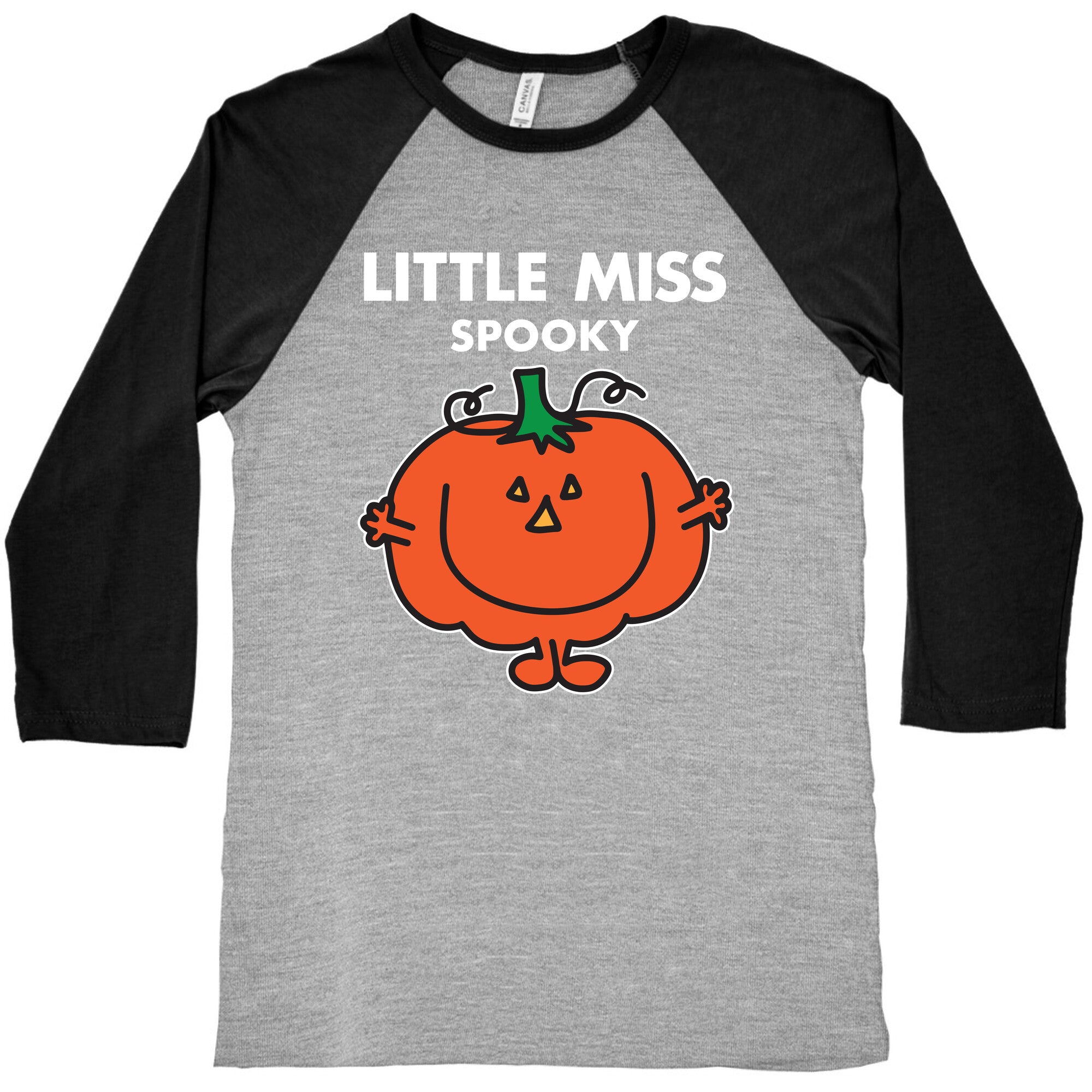 Little Miss Spooky Halloween Pumpkin Baseball Tee